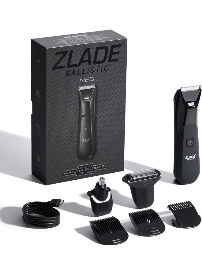 ZLADE ZLADE Ballistic Neo Water Proof IPX7 All-in-One Multi-Groomer for Men | 10-in-1 Beard, Hair & Body Trimmer | Cordless, Waterproof & Travel-Friendly | Precision Grooming Kit